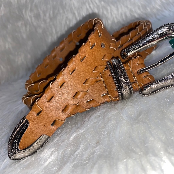 Stitched Vegan Leather Belt - Picture 3 of 4